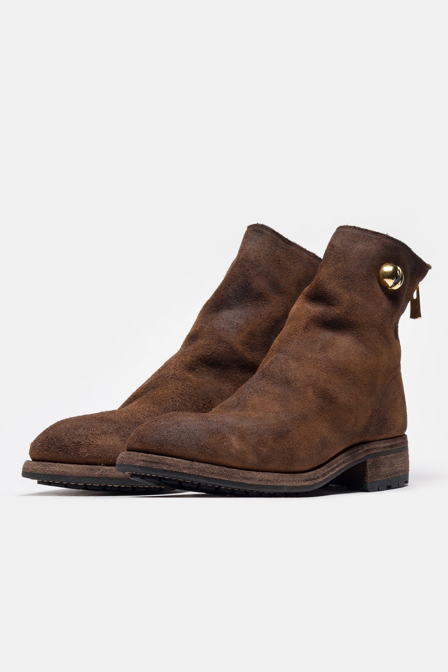 Undercover 996V_EYE Reverse Horse Leather Back Zip Boot in Brown - 2