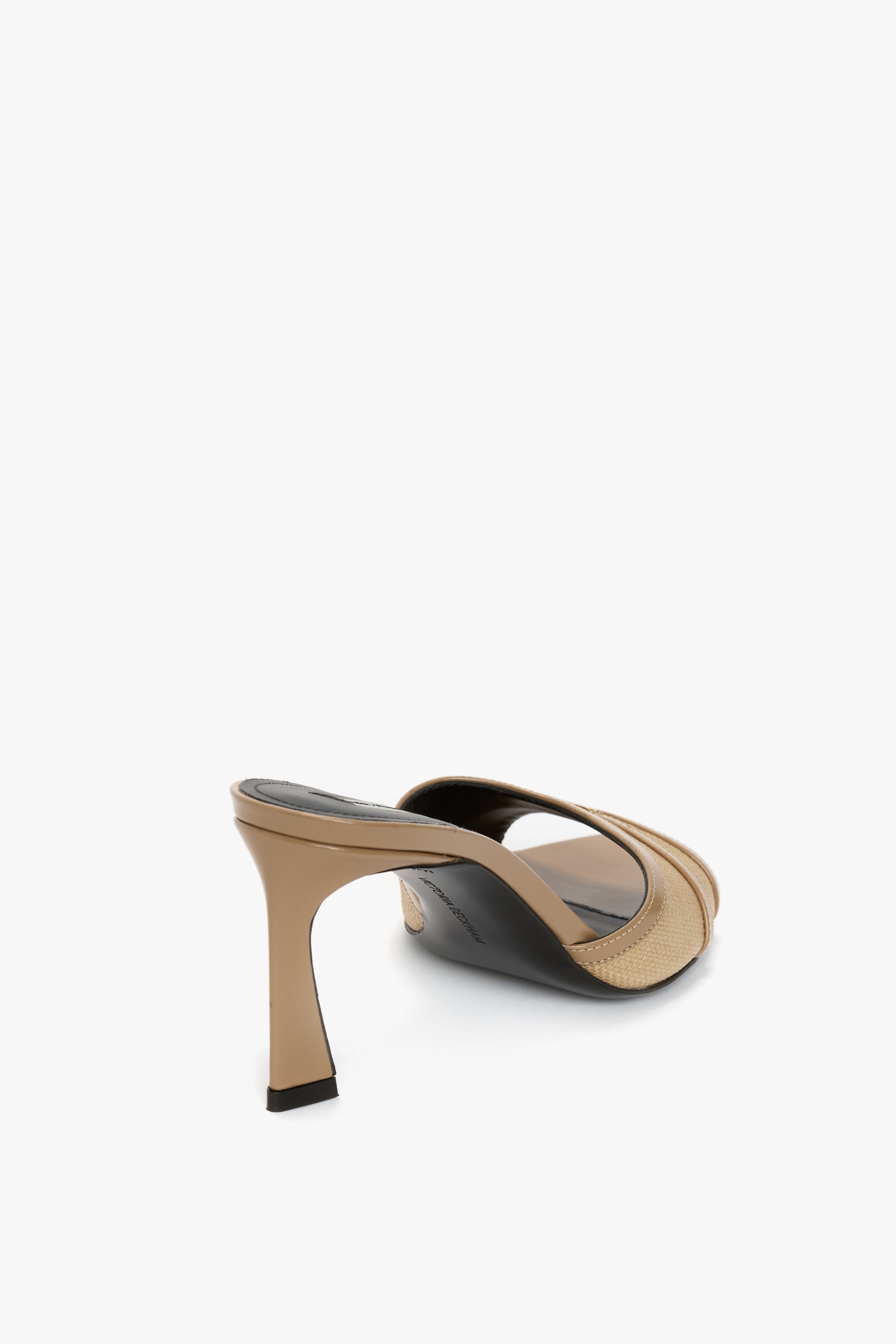 Rafia Open Toe Mule In Light Beige - 3