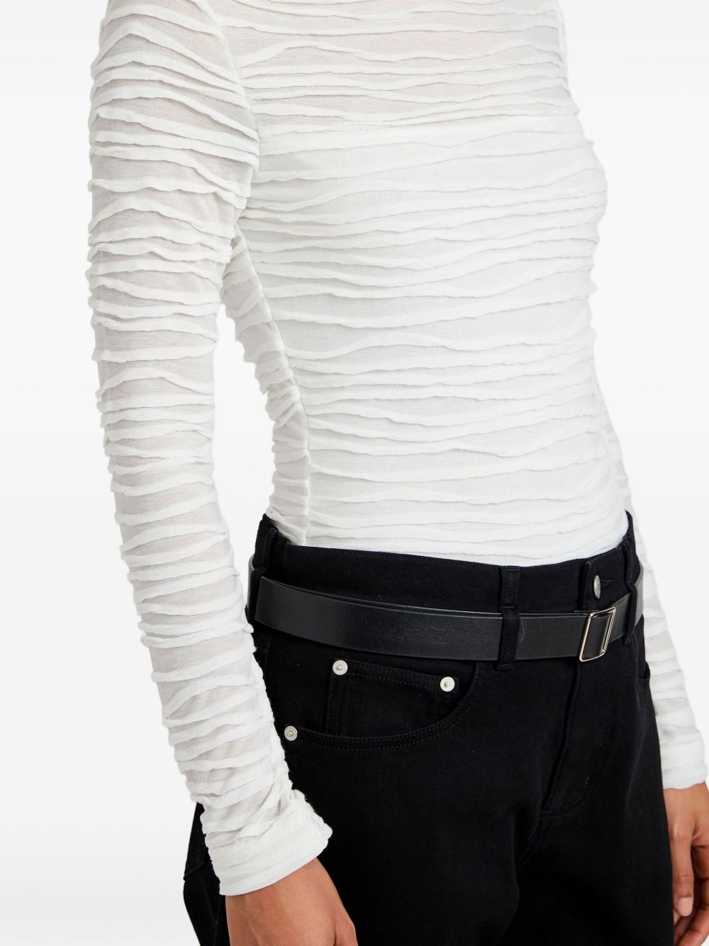 ruched long-sleeve top - 6