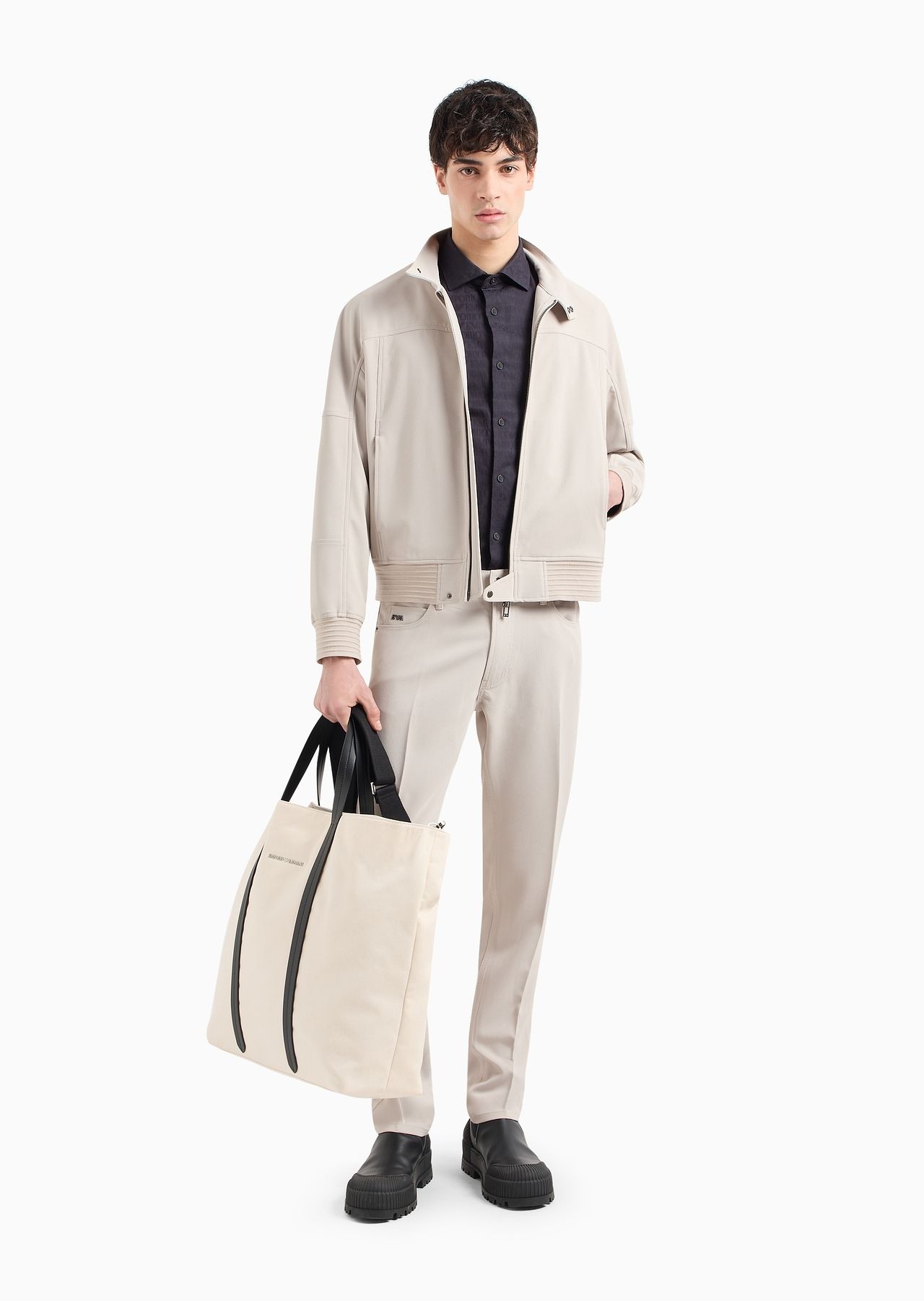 J05 Slim-fit five-pocket trousers in canneté fabric - 4