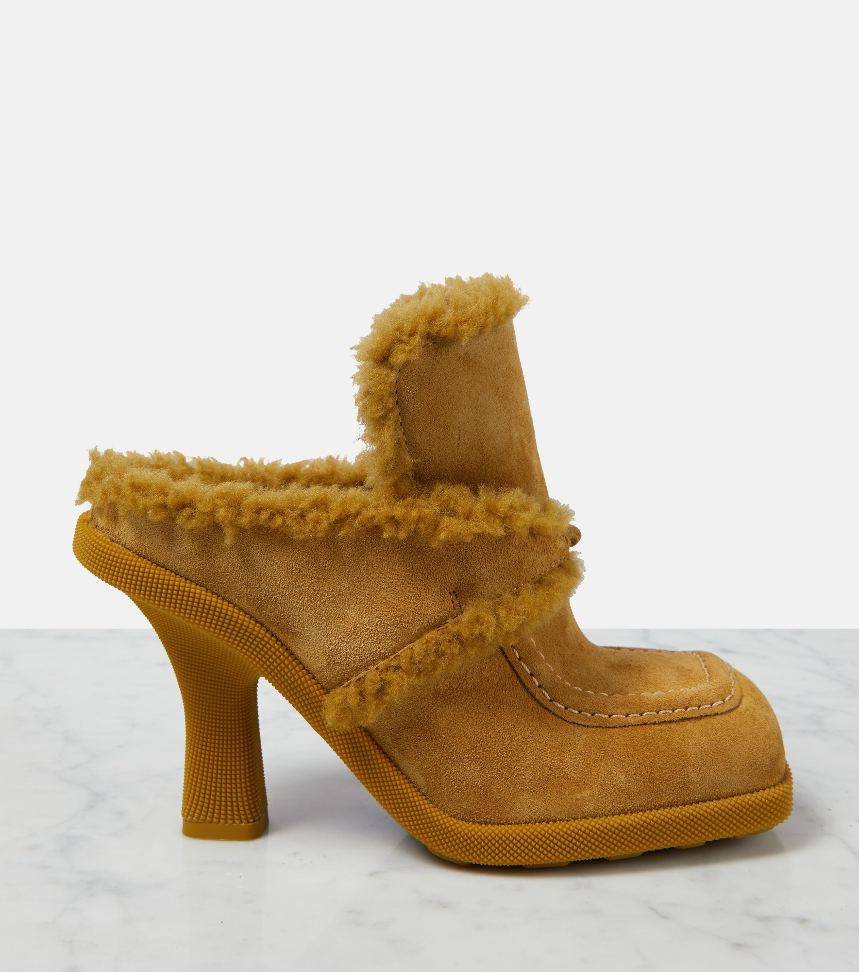 EKD shearling-lined suede mules - 6