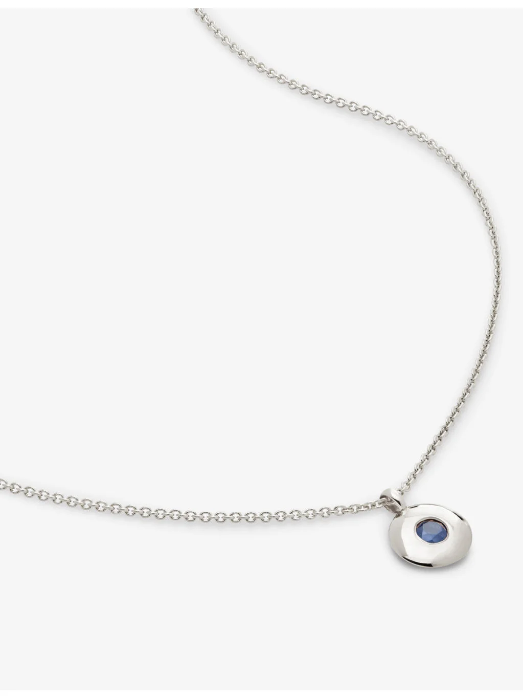 September Birthstone sterling-silver and blue sapphire necklace - 1