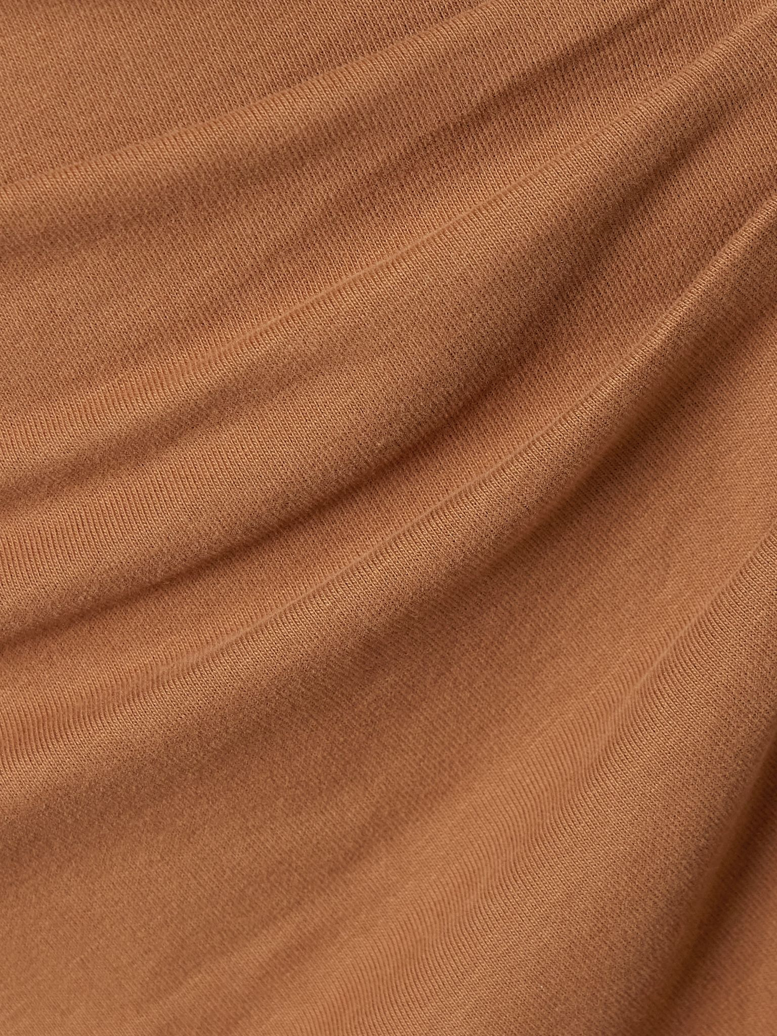 Nadela asymmetric gathered cotton-jersey maxi dress Light brown - 4