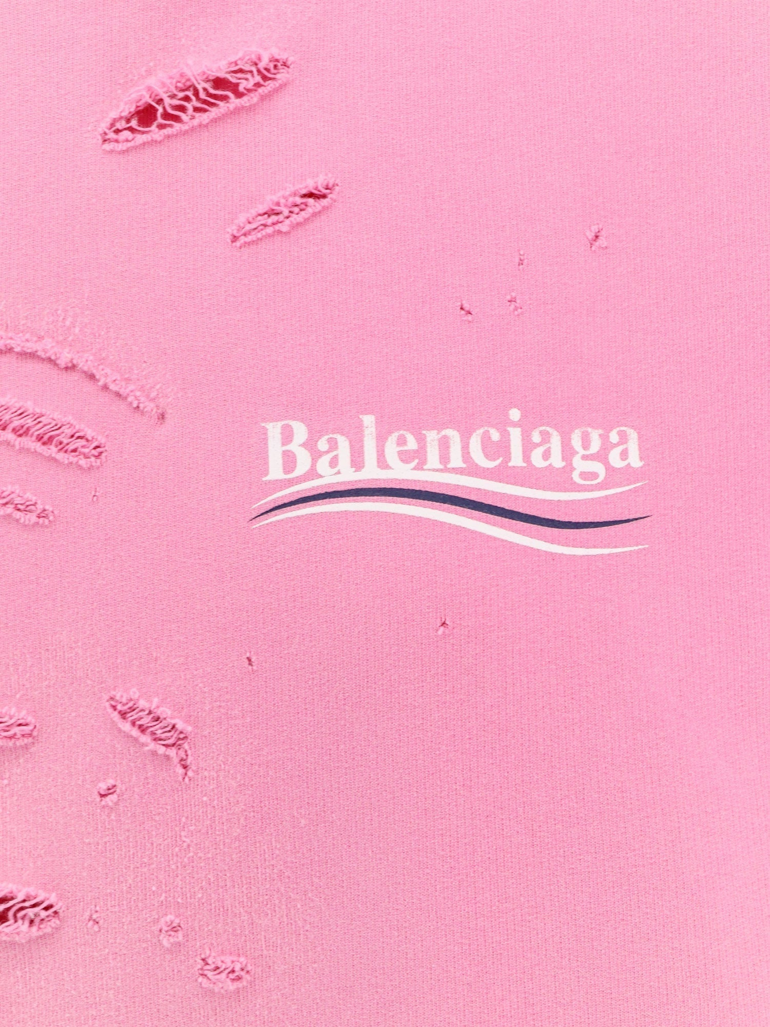 Balenciaga Women Destroyed Finish Cotton Sweatshirt - 4