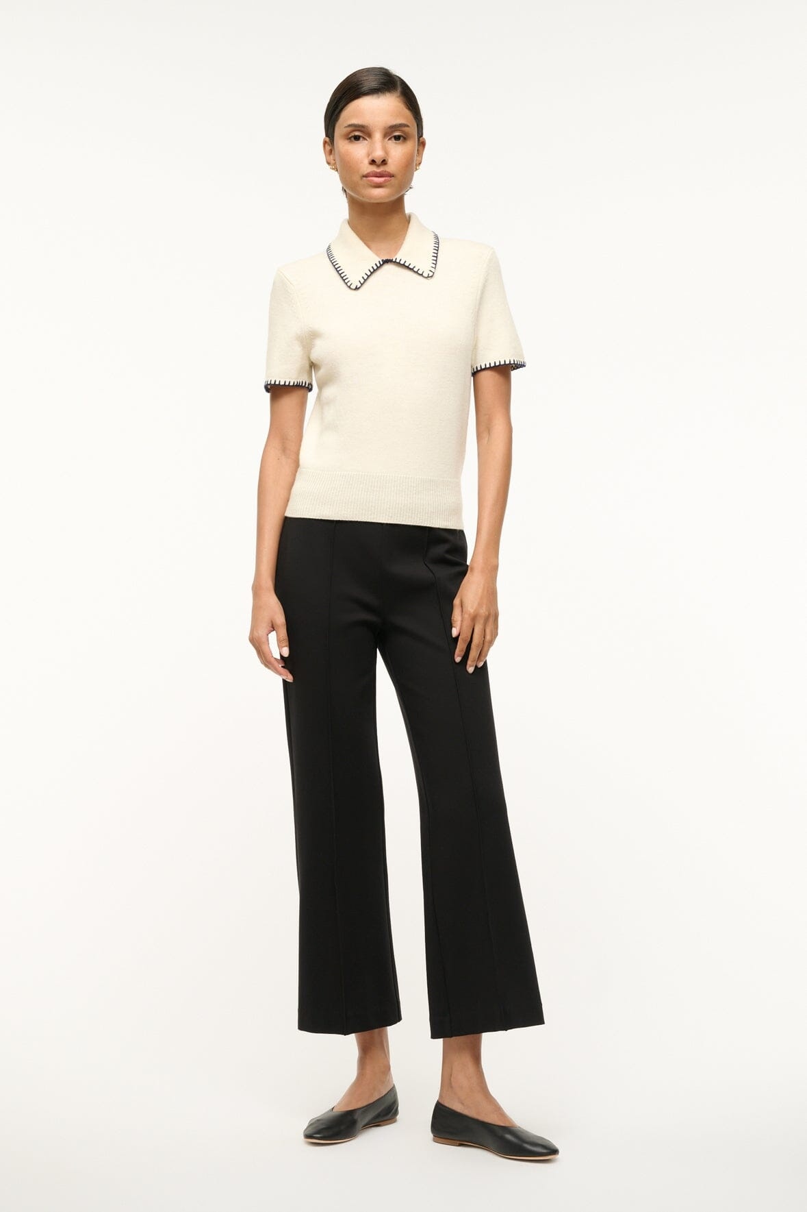 STAUD WINDSOR TOP IVORY NAVY - 4