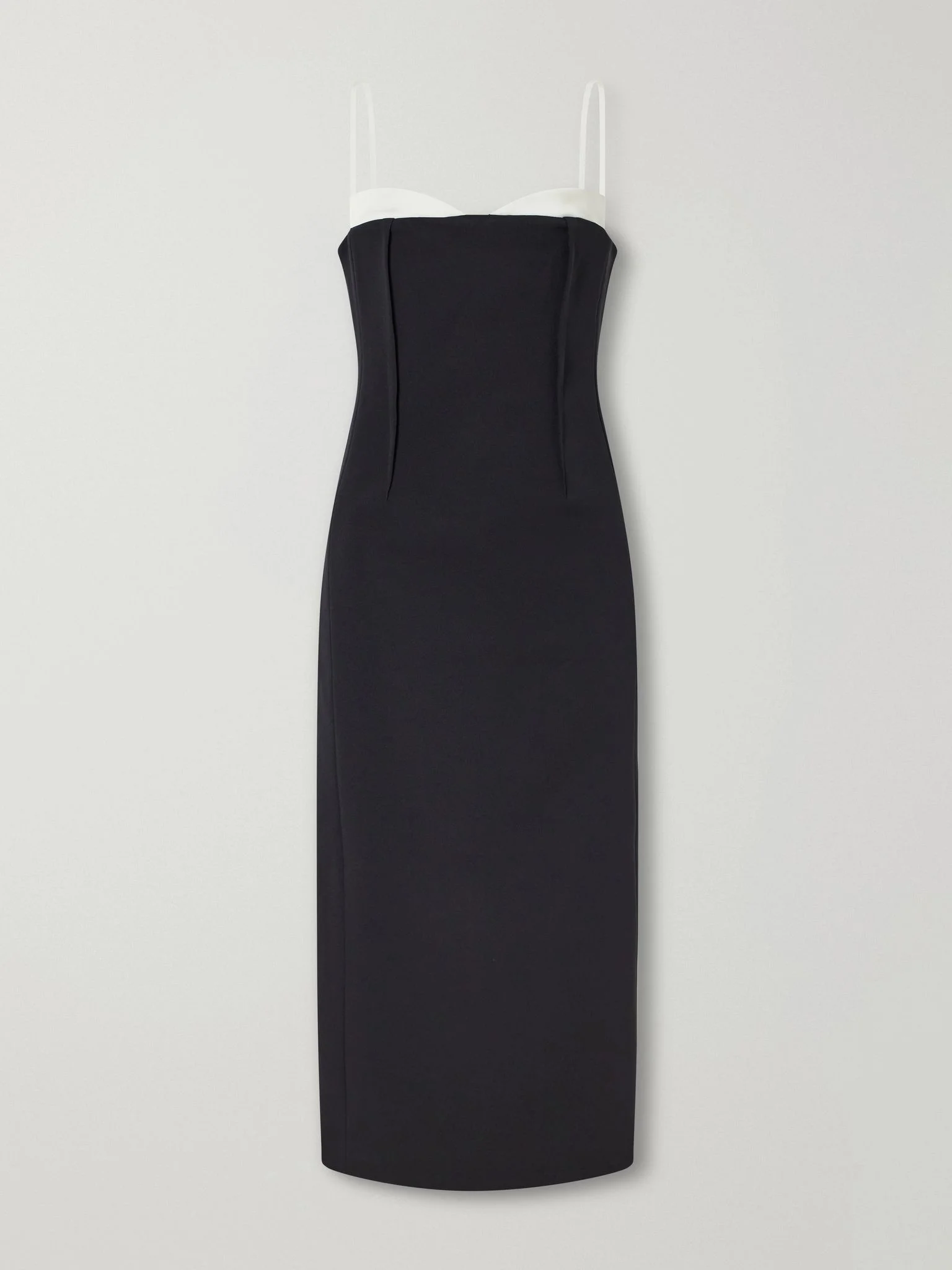 Kristen pleated crepe midi dress Black - 1