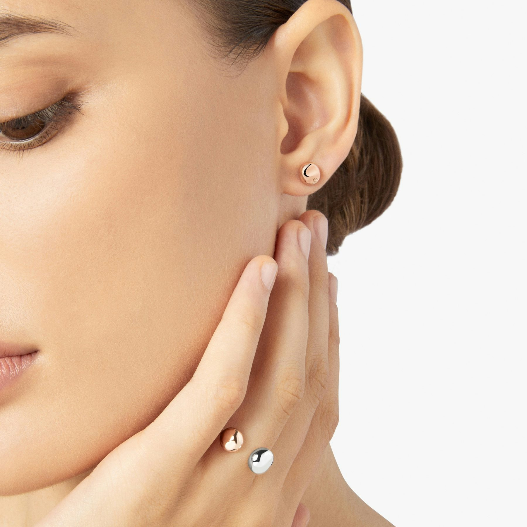 ROSE GOLD PEPITA STUD EARRING - 3