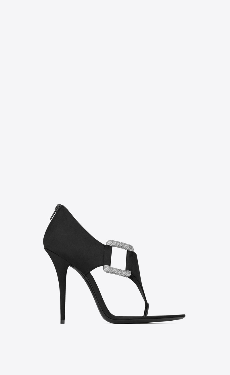 sean sandals in crepe satin and rhinestones - 1