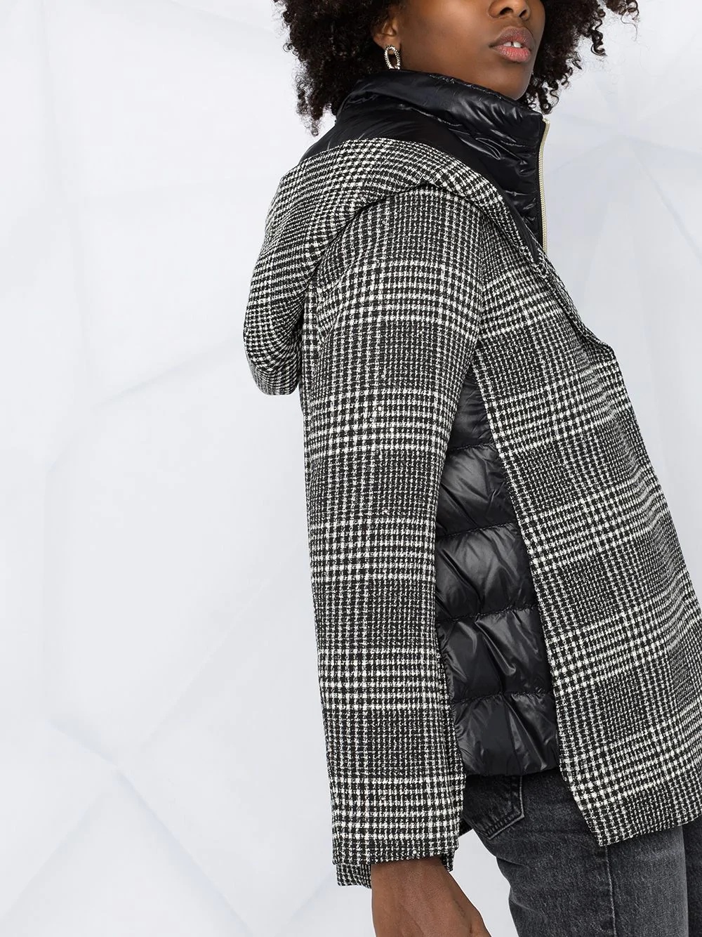 checked hooded jacket  - 3