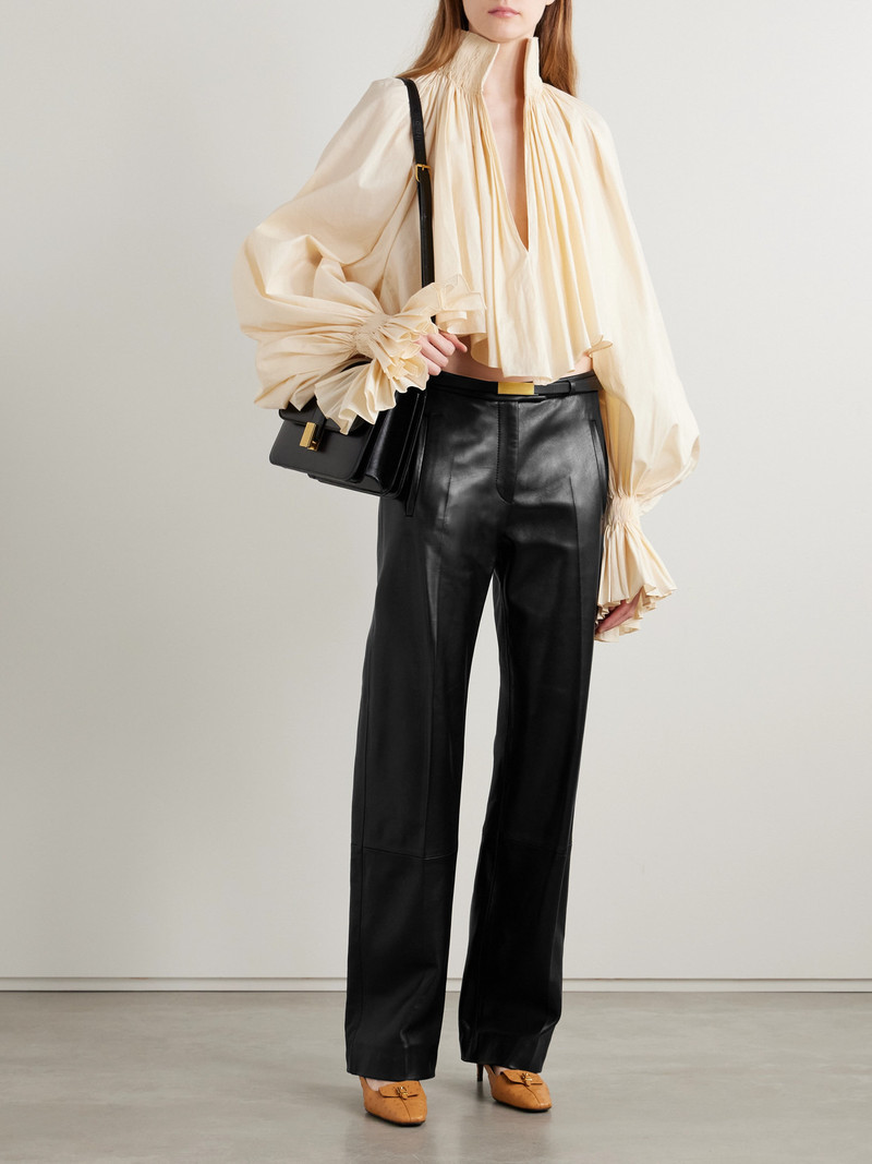 KHAITE Miles Leather Straight-leg Pants outlook