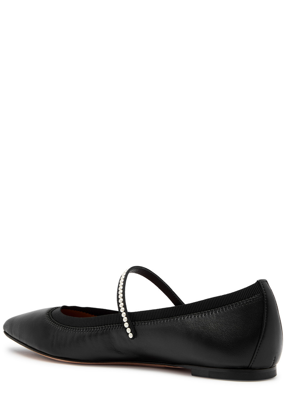 Romy pearl-embellished leather flats - 2