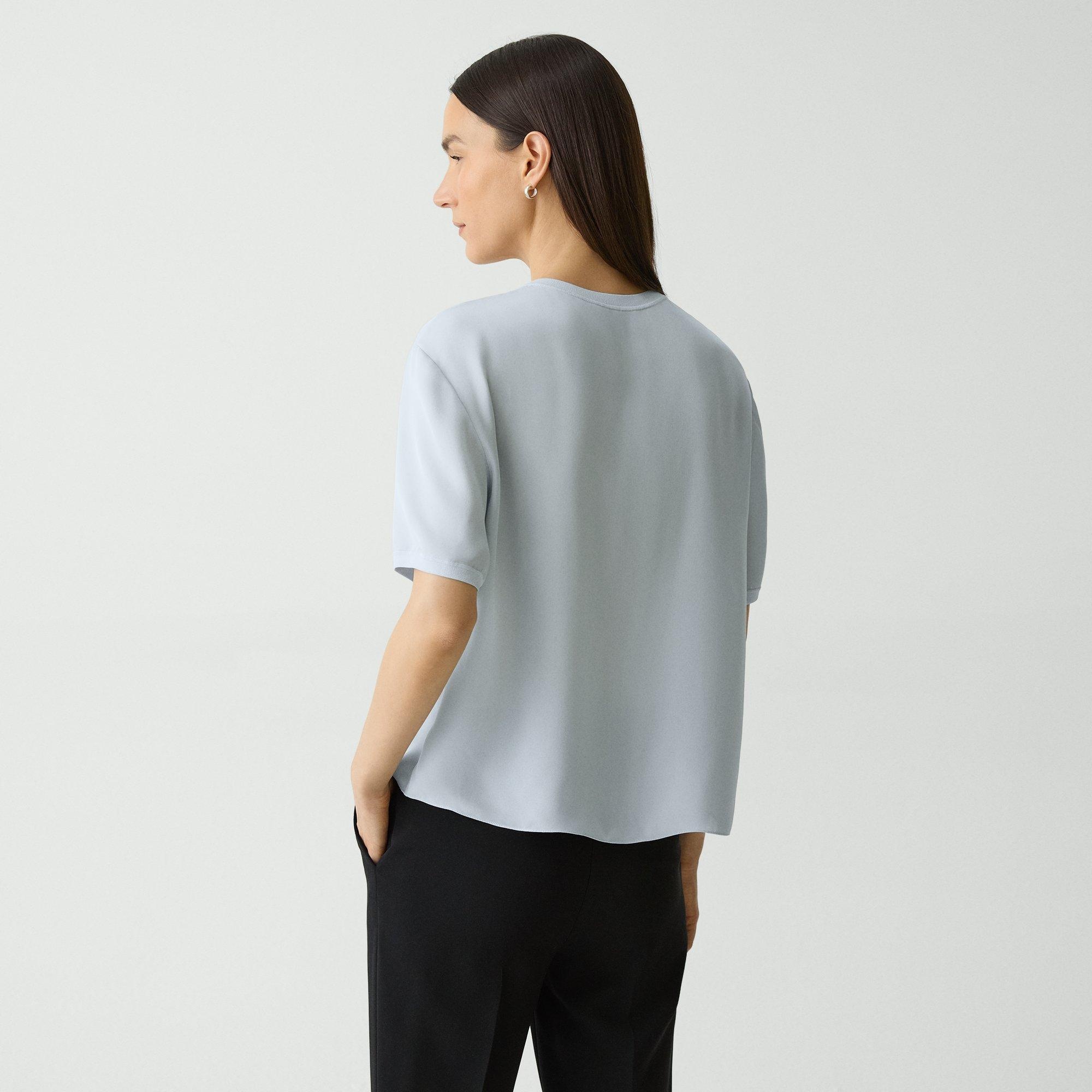 Boxy Tee in Silk Georgette - 3
