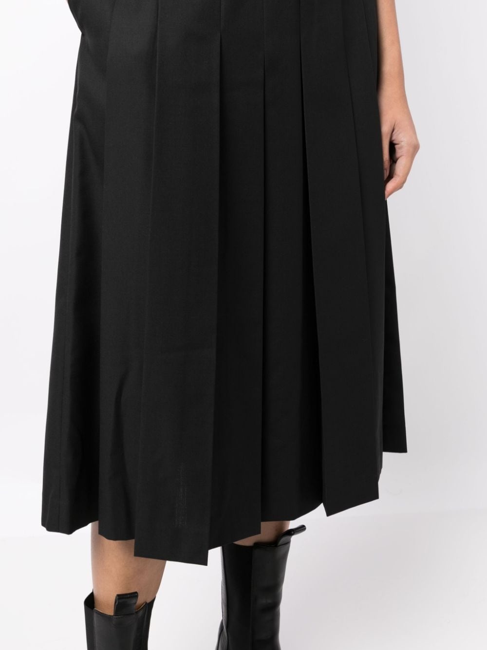 box-pleated belted midi skirt - 5