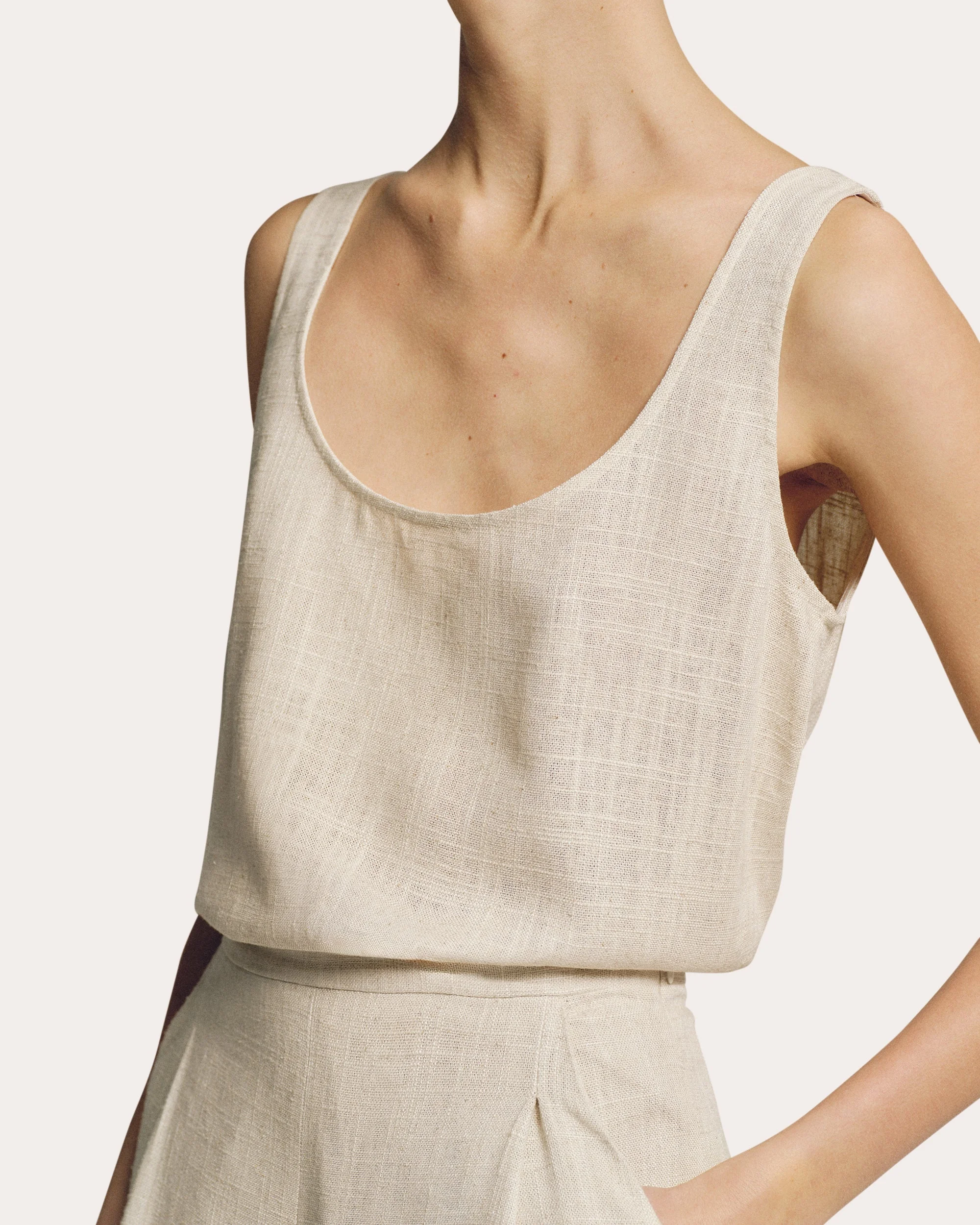 Linen-Blend Tank - 1
