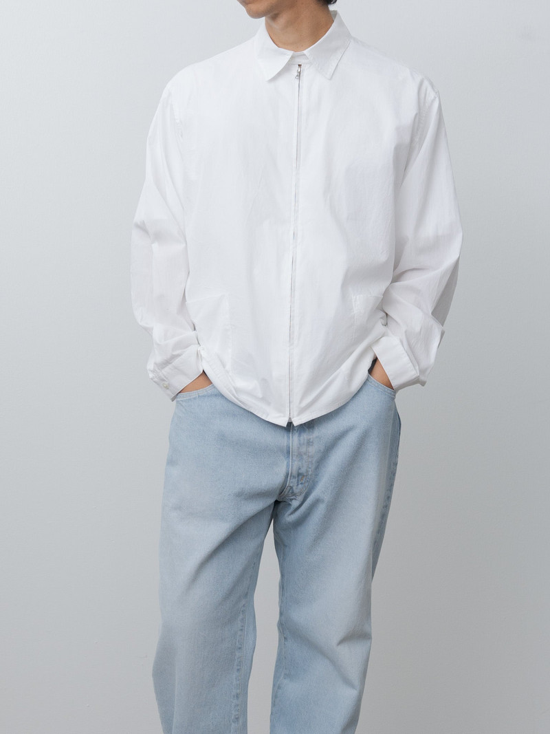 blurhms Chambray Zip Shirt - White outlook