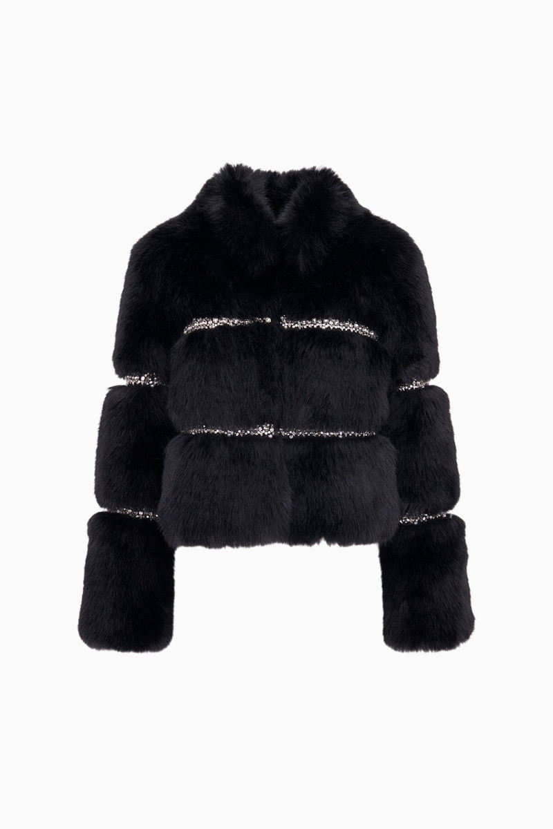 Manby Embellished Faux Fur Jacket 1