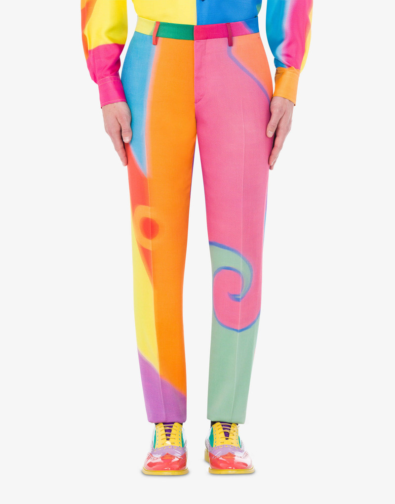 Moschino PROJECTION PRINT WOOL TROUSERS outlook
