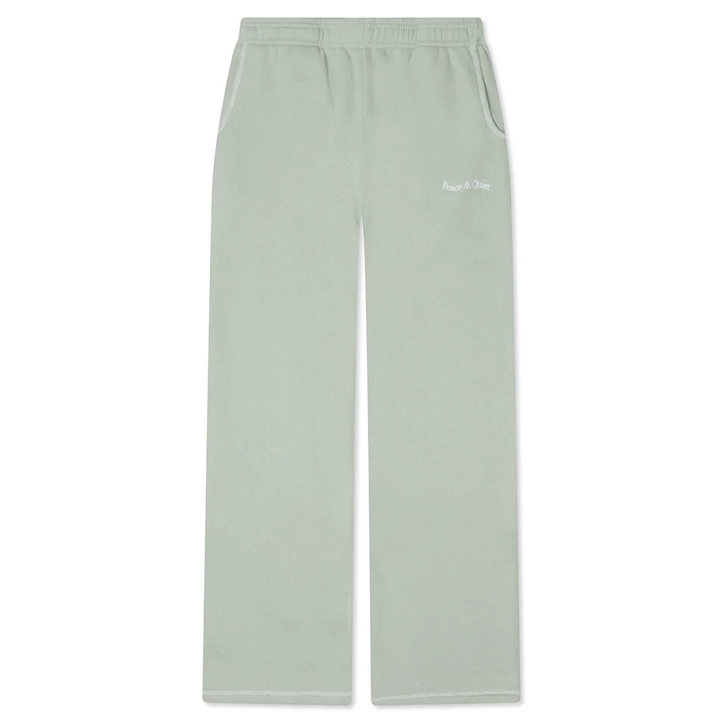 WORDMARK REVERSE STITCHED SWEATPANTS - SAGE - 1