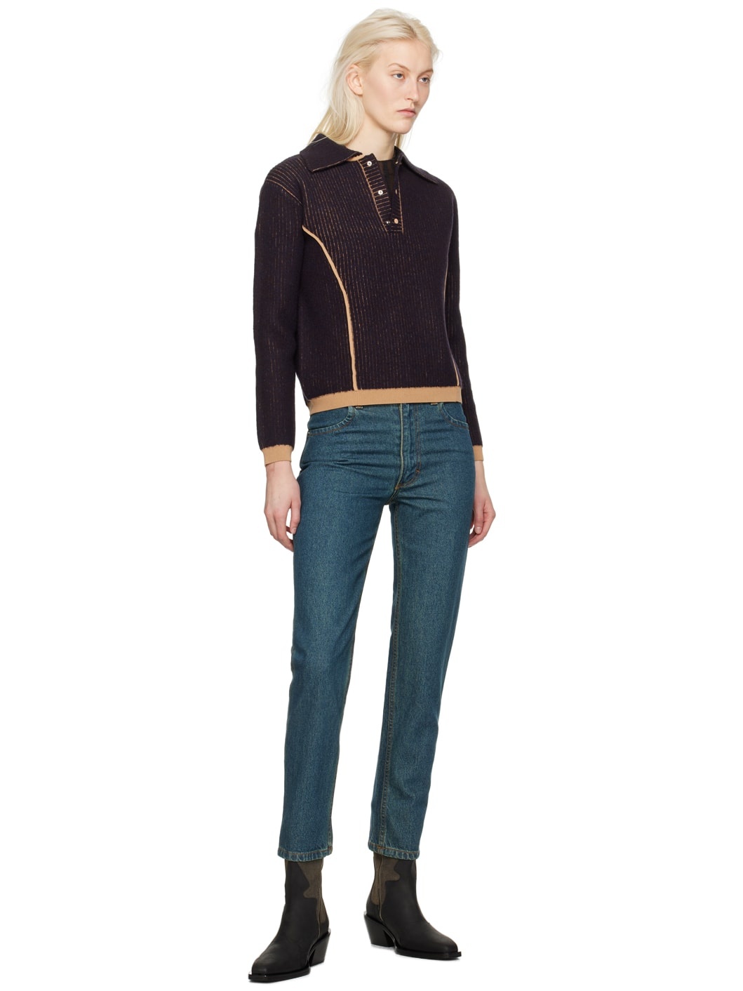 Blue Straight-Leg Jeans - 4