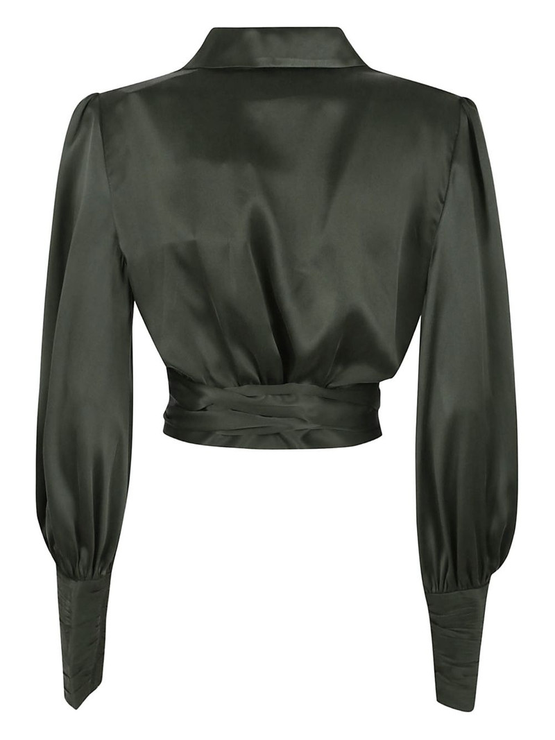 Zimmermann wrap-effect puff-sleeve top outlook