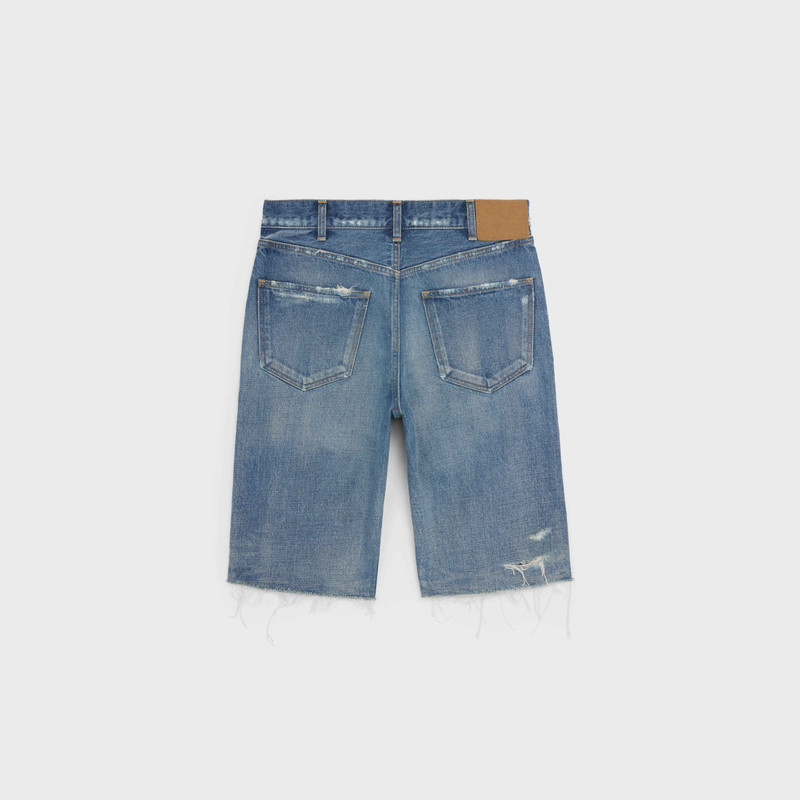 CELINE KURT THRASH WASH DENIM SHORTS outlook