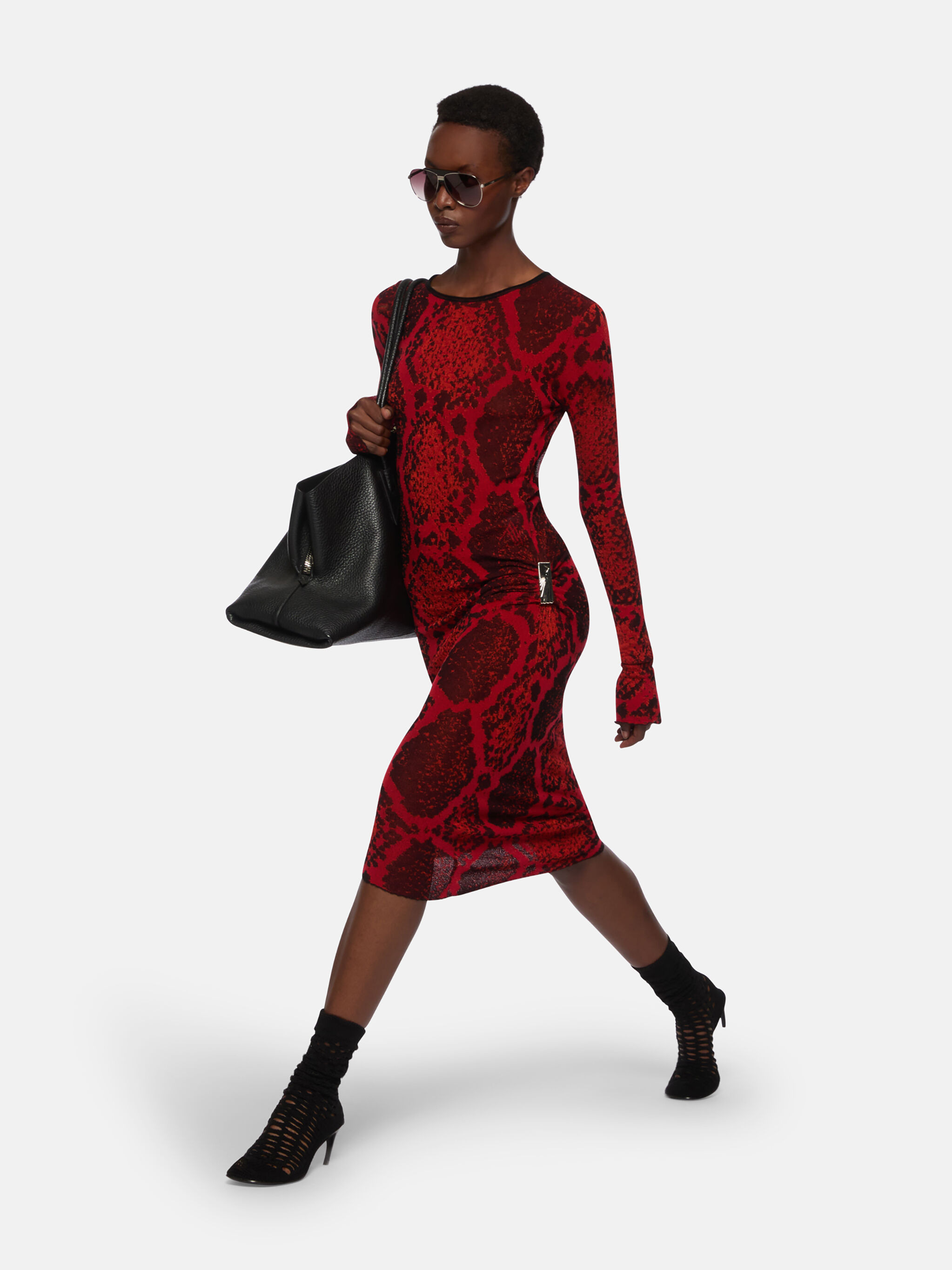 RED MIDI DRESS - 4
