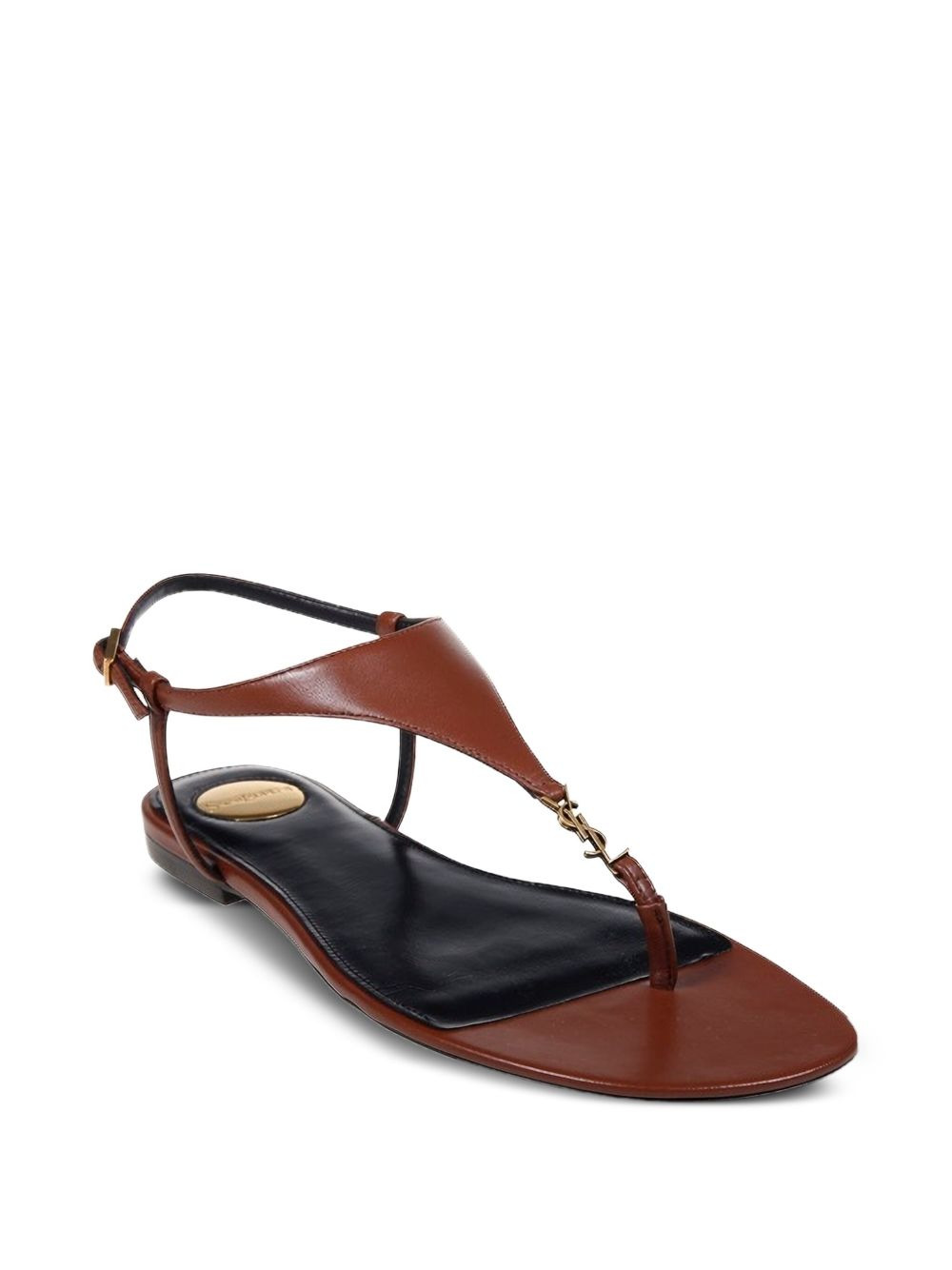 T-strap logo-embellished leather sandals - 2