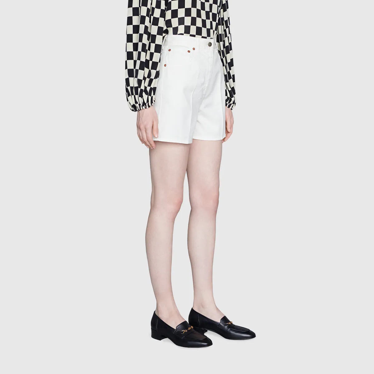 Eco washed organic denim shorts - 5