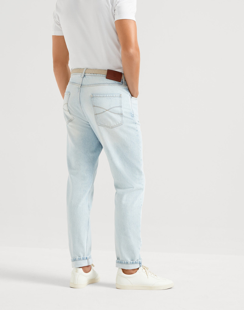 Brunello Cucinelli Denim iconic fit five-pocket trousers outlook