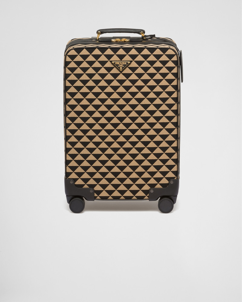 Prada Symbole embroidered jacquard fabric trolley 1