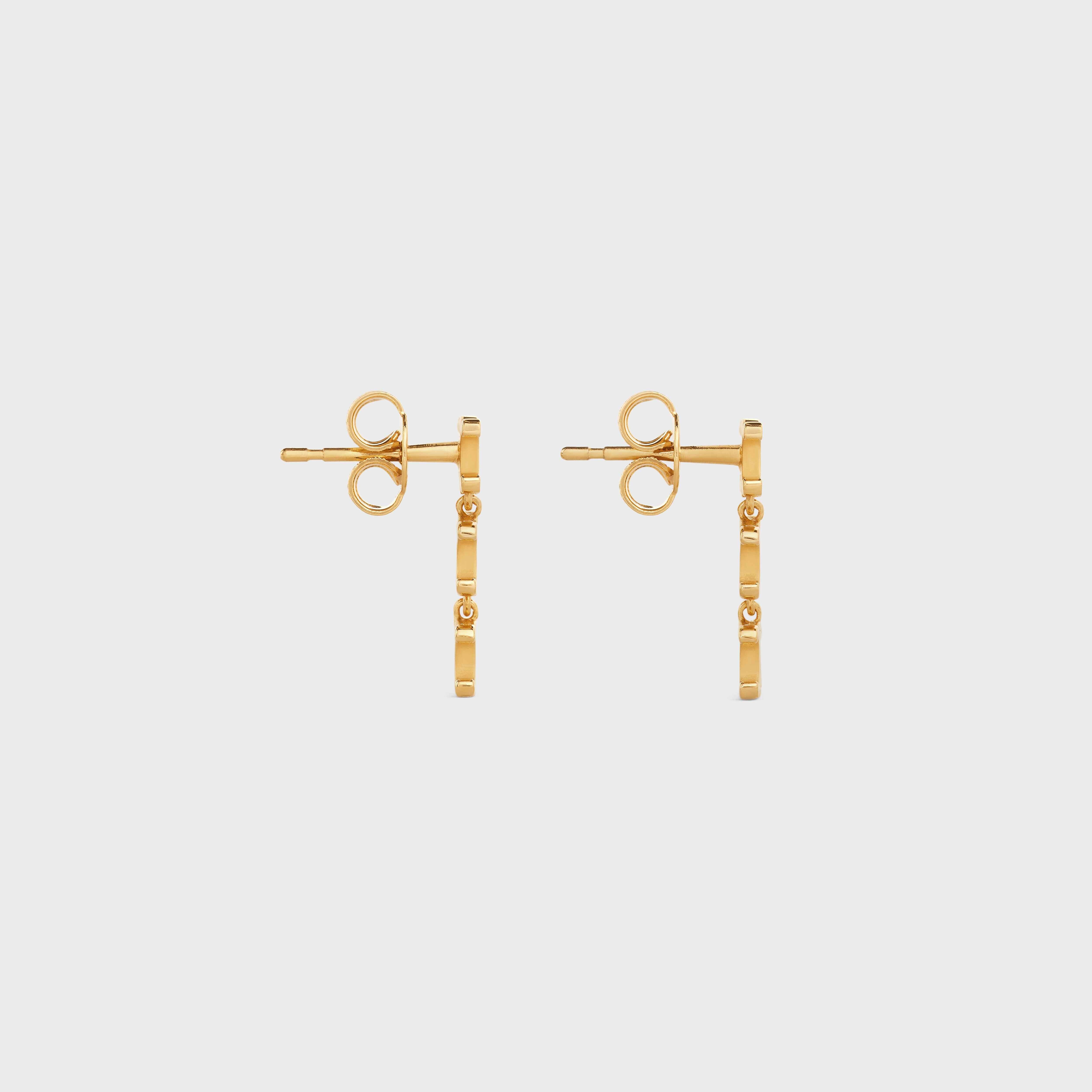 Triomphe Multi Short Earrings in Brass with Gold Finish - 3