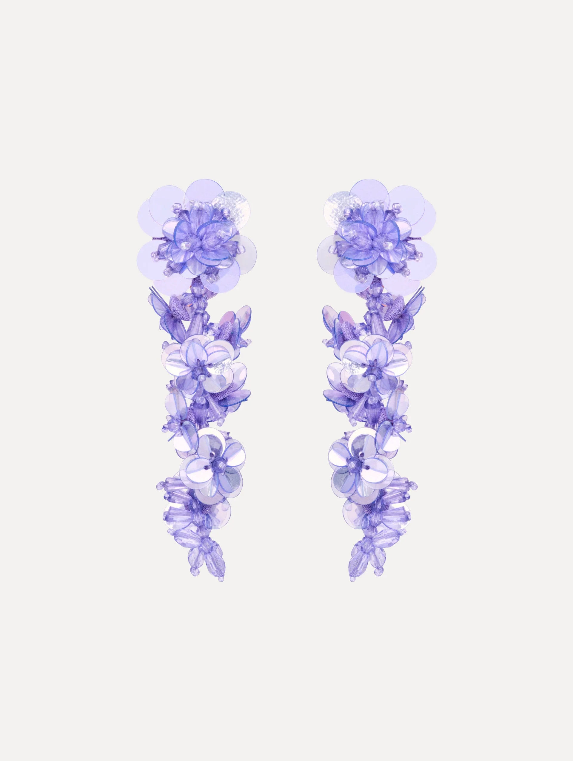 SEQUIN FLOWER CLIP-ON EARRINGS - 1
