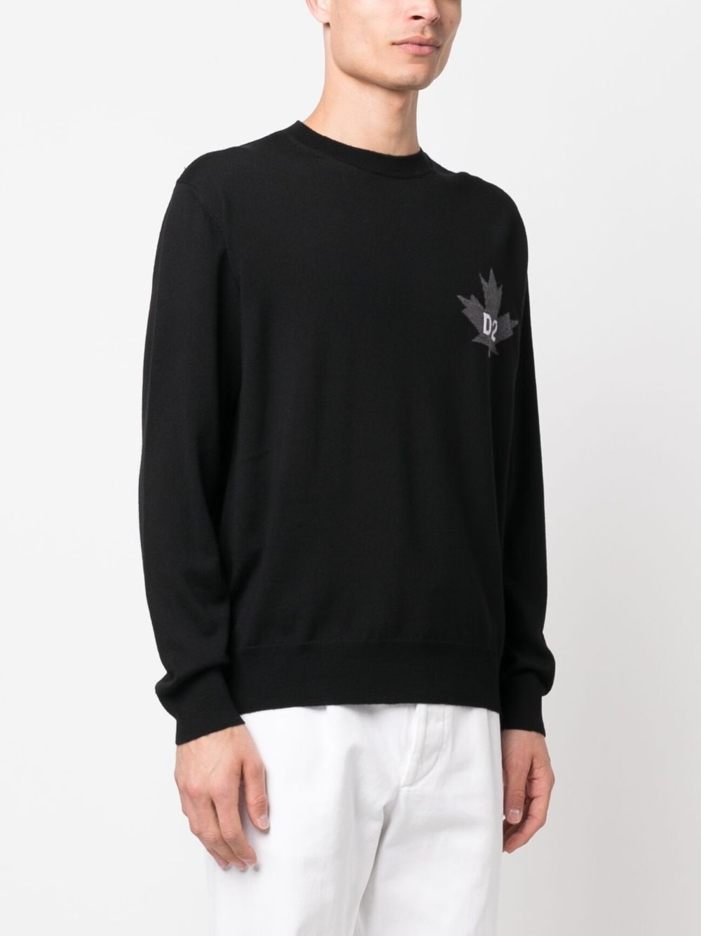 intarsia-knit logo sweatshirt - 3