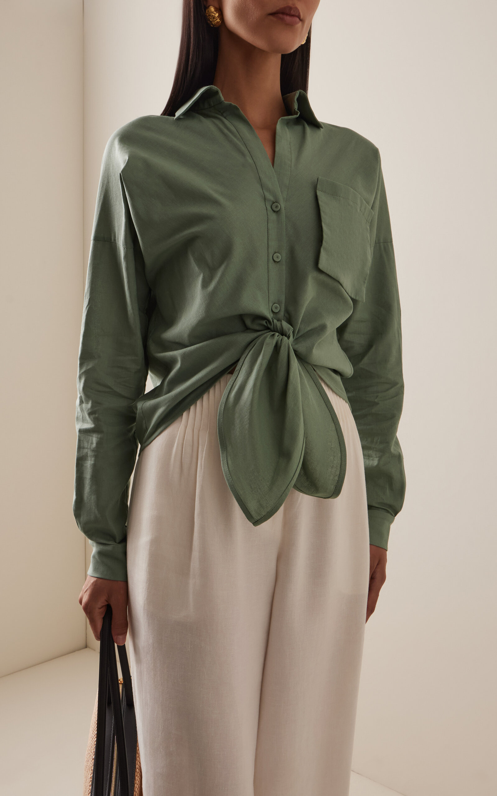 Reflejos Linen Shirt green - 3