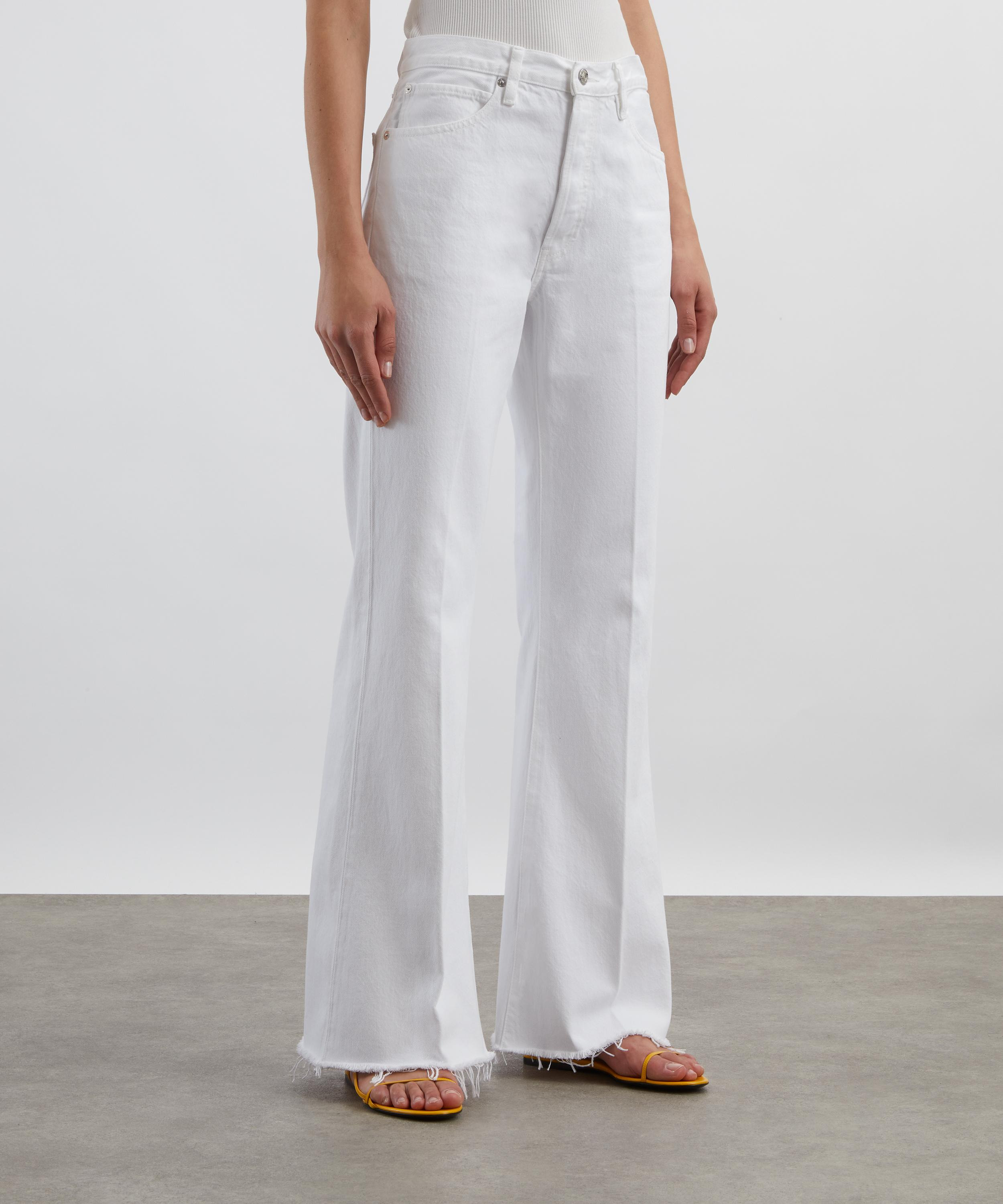 The Lax High-Rise Flare Jeans in White Raw Fry - 3