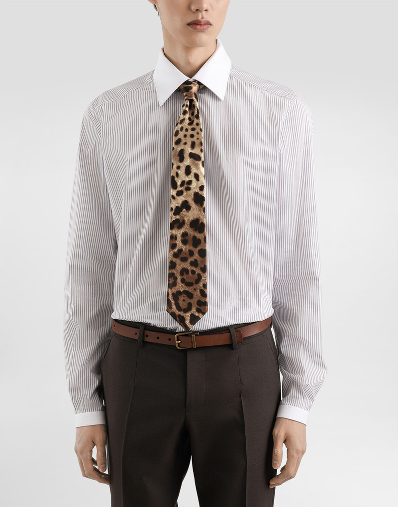Dolce & Gabbana Leopard-print satin tie outlook