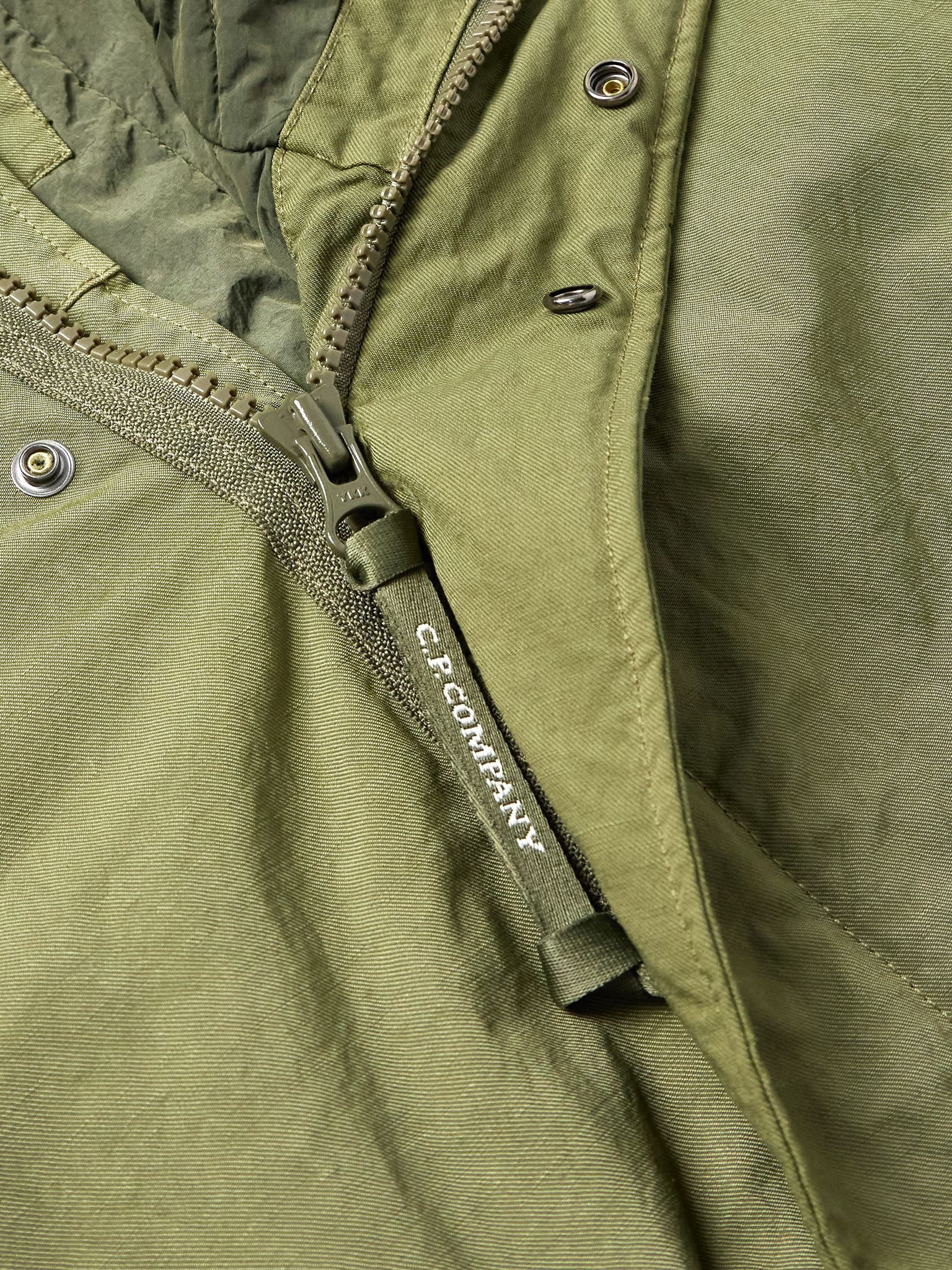 Metropolis Logo-Appliquéd Padded Twill Hooded Parka Green - 4