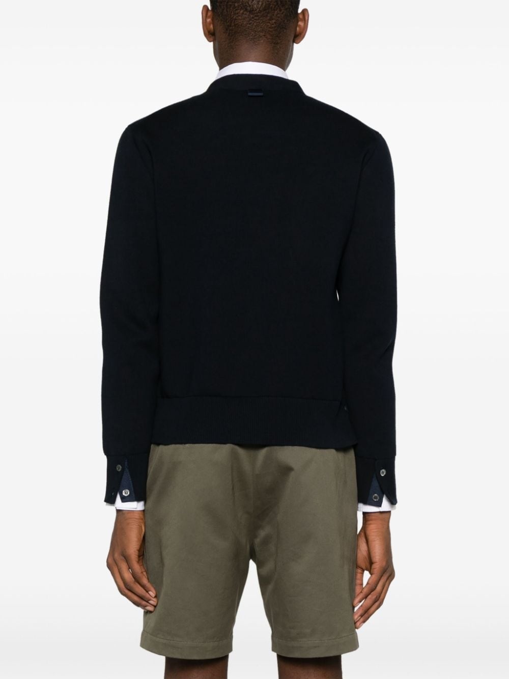 grosgrain-tabs cotton cardigan - 4