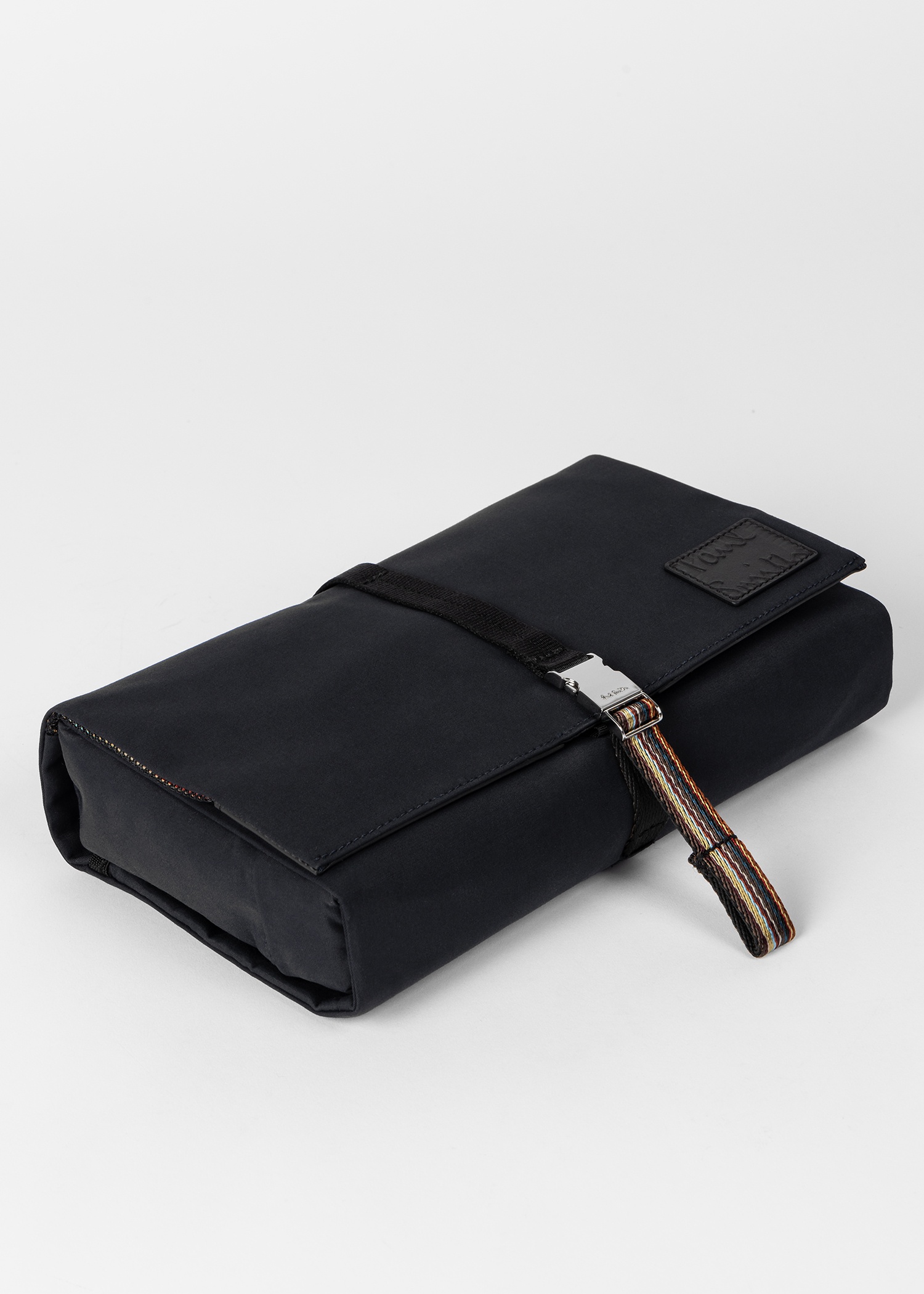 Navy Cotton-Blend Canvas Fold-Out Wash Bag - 7