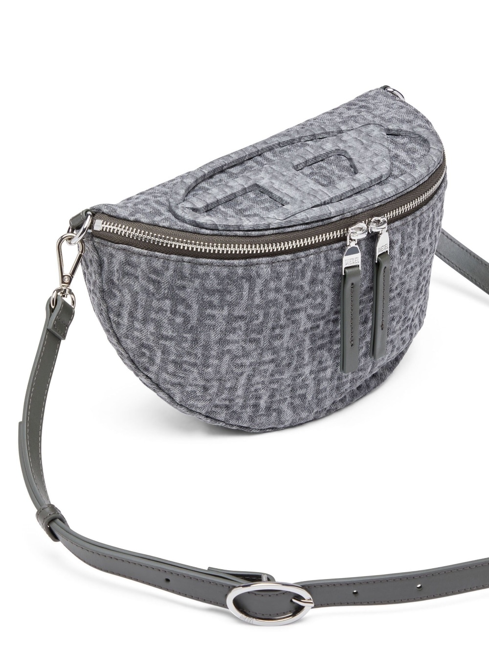 embossed-logo denim cross body bag - 4