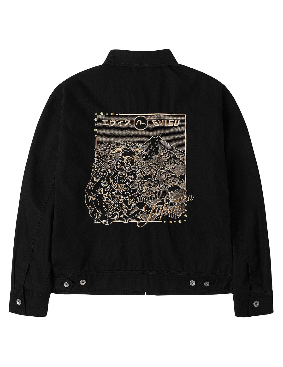 Lion Dance and Mountain Embroidery Regular Fit Worker Jacket - 17
