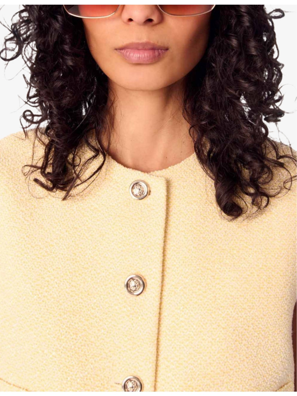 Sleeveless Cropped Regular-Fit Tweed Jacket - 5