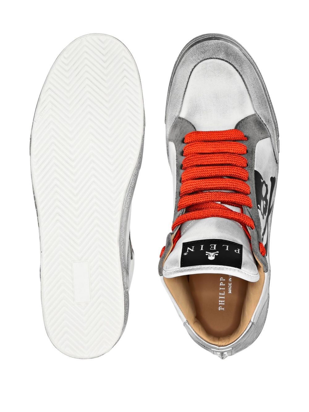skull-motif hi-top sneakers - 3