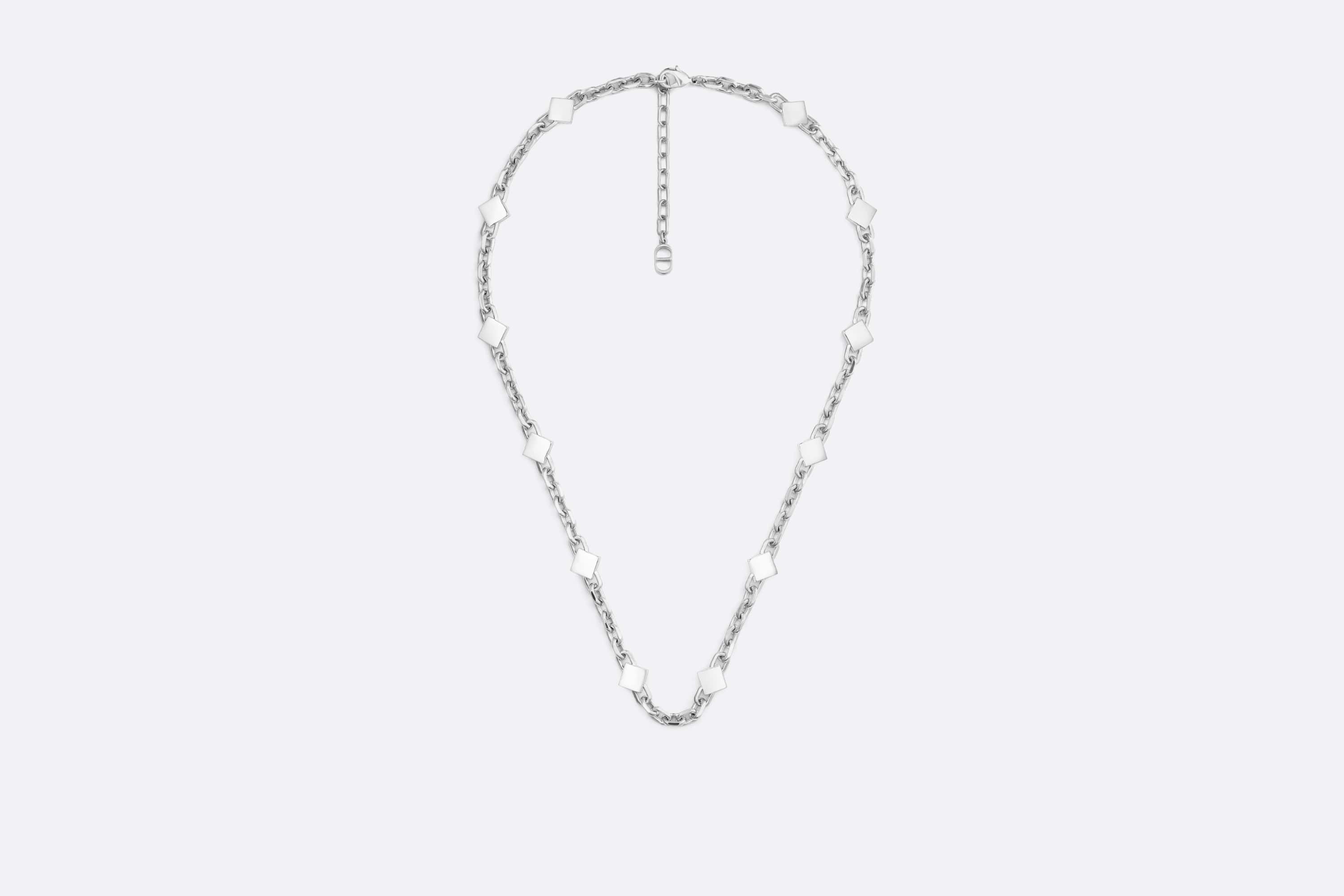 CD Diamond Thin Chain Link Necklace - 2