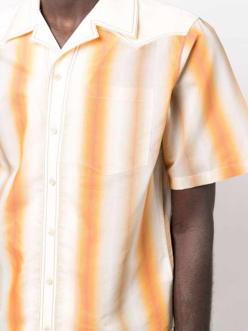 stripe-print short-sleeved shirt - 5