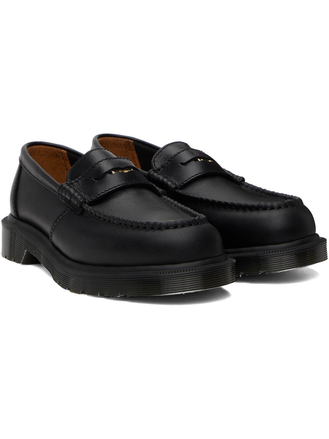 Black Penton Leather Loafers - 4