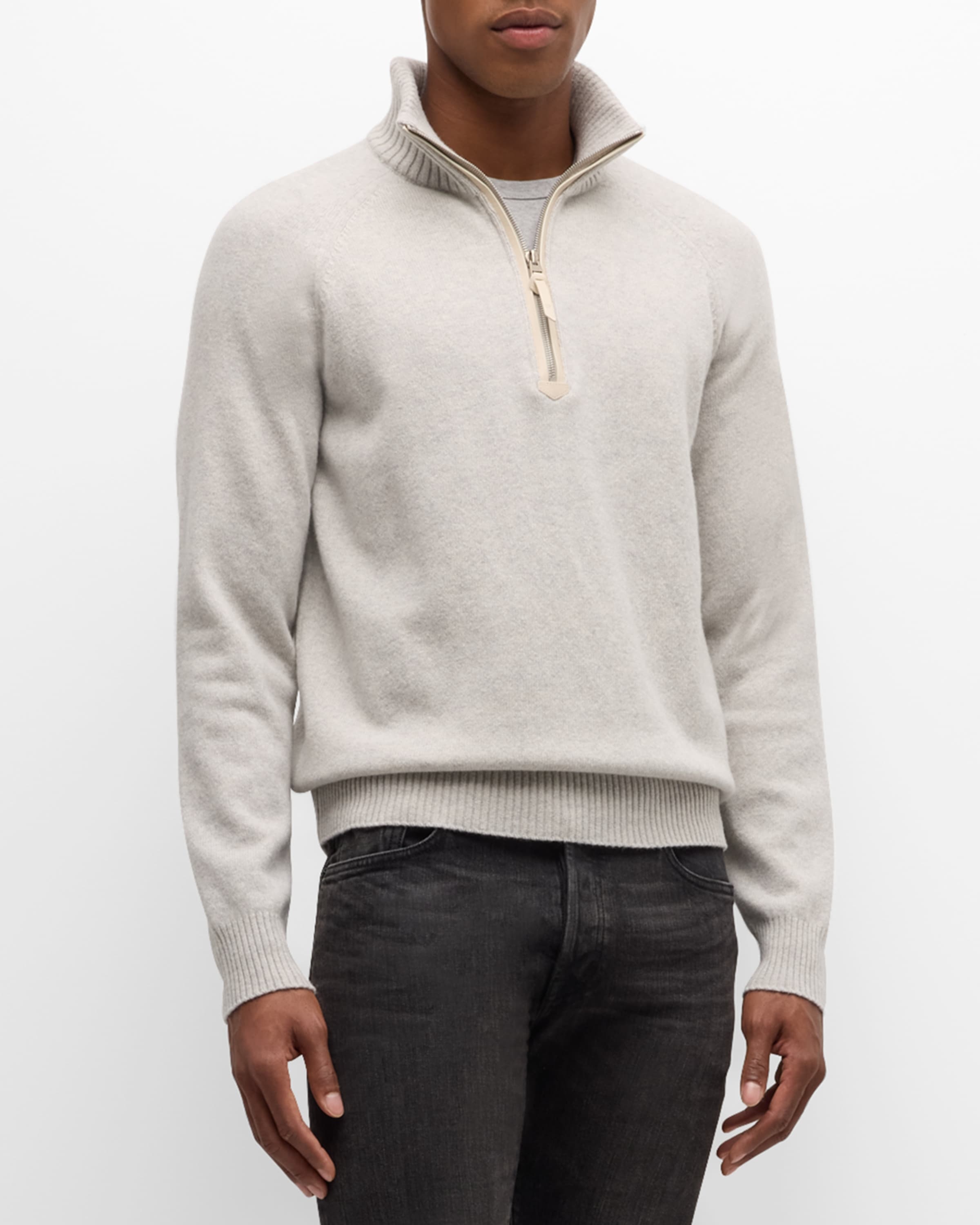 Men's Cashmere Lambswool Half-Zip Sweater - 2