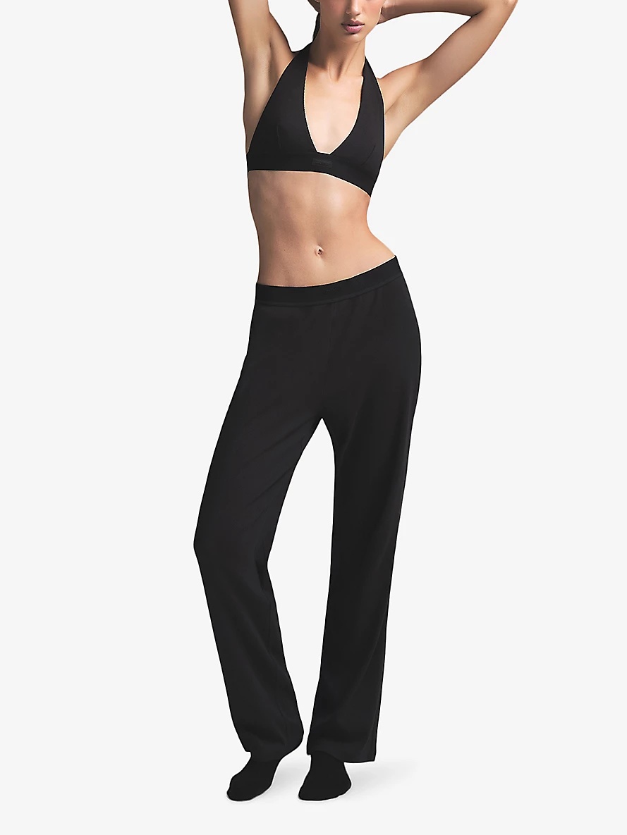 Logo-waistband ribbed stretch-cotton pyjama bottoms - 2