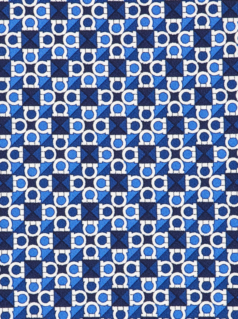 FERRAGAMO Gancini square print silk tie outlook