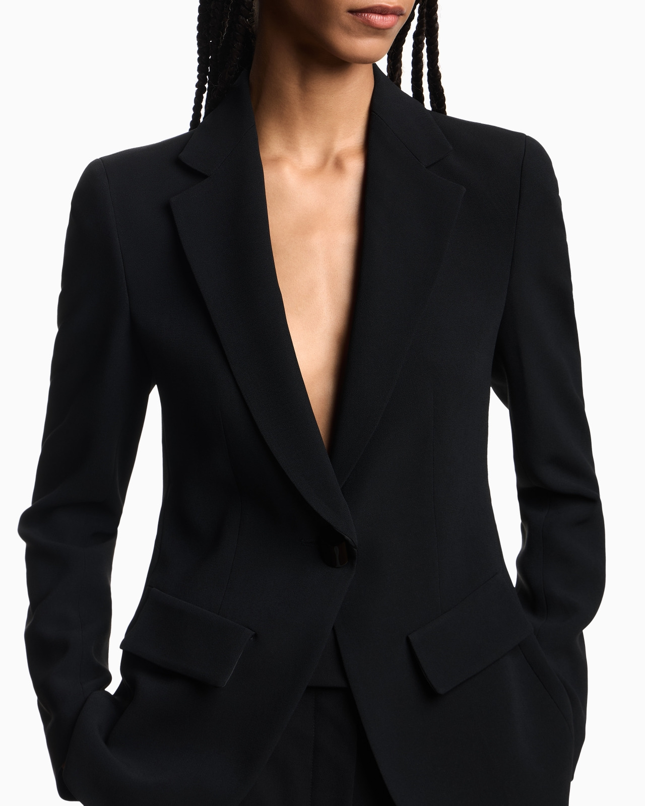 SINGLE-BREASTED CADY CRÊPE BLAZER - 5